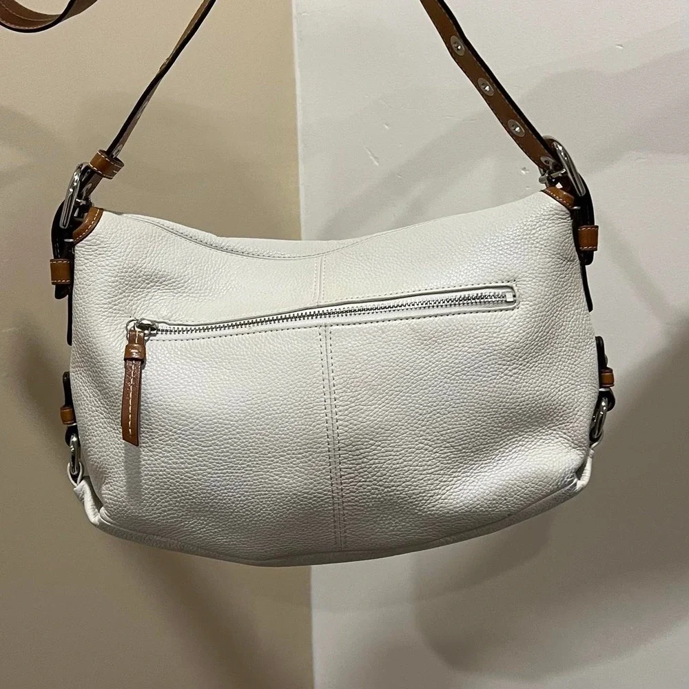 Y2K 2000s Coach Legacy Pleated White Leather Turn Lock Shoulder Bag / Handbag